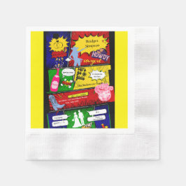 Servilleta De Papel moderna diversión retro cómic bachelorette cowgirl