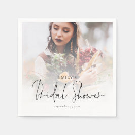 Servilleta De Papel Moderna ducha de novia con guión superpuesto