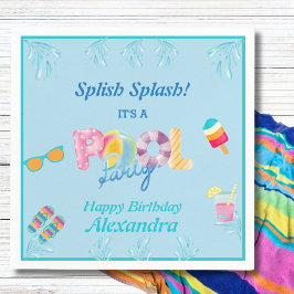Servilleta De Papel Moderna Fiesta de piscina infantil con salpicadura