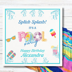 Servilleta De Papel Moderna Fiesta de piscina infantil Splash Splash