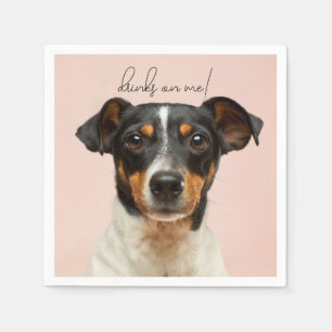 Servilleta De Papel Moderna Foto Elegante Agradecimiento Perro Mascota