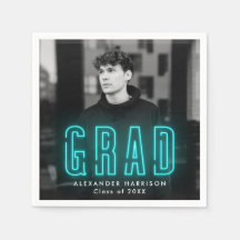 Moderna Graduación de fotos de neón cian