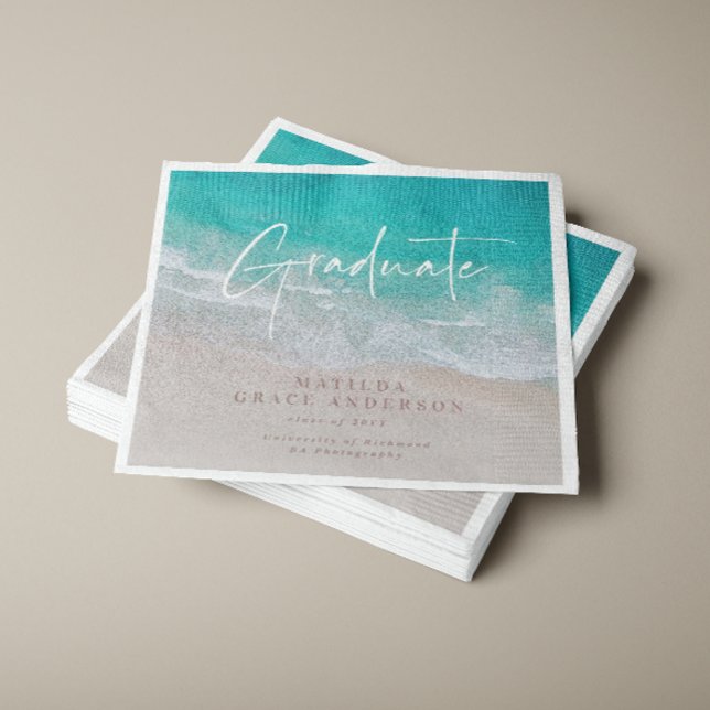 Servilleta De Papel Moderna graduación del guión de la playa del océan (Subido por el creador)