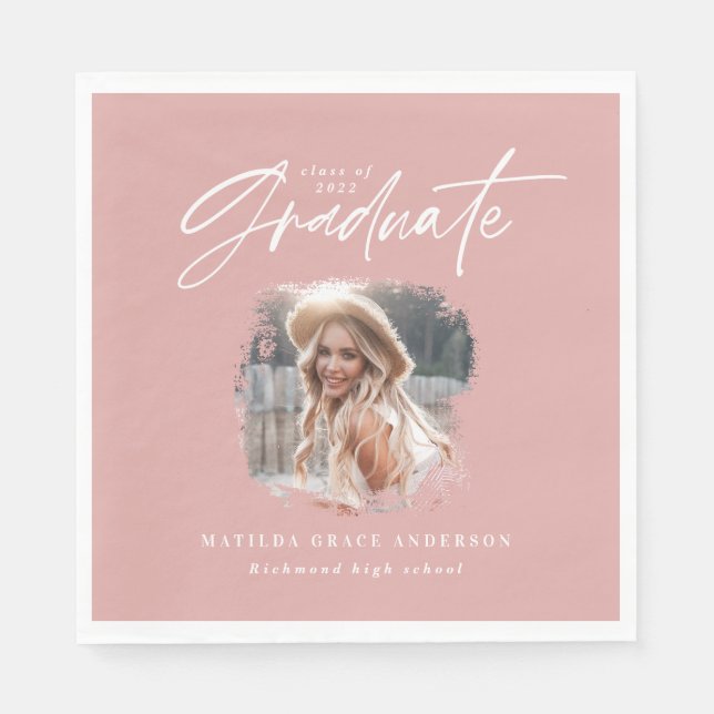 Servilleta De Papel Moderna graduación elegante de escritura femenina  (Anverso)