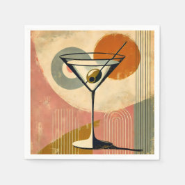 Servilleta De Papel Moderna Martini de arte Minimalista de mediados de