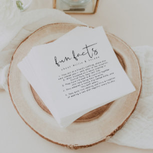 Servilleta De Papel Moderna Minimalista Fundición Hechos Hechos Bodas 