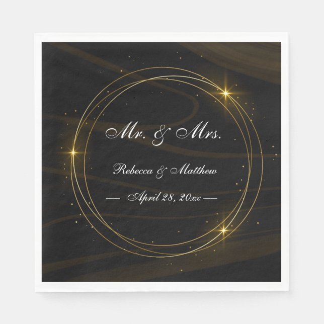 Servilleta De Papel Moderna Moda elegante luz de oro (Anverso)