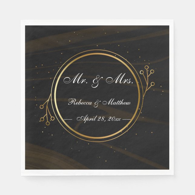 Servilleta De Papel Moderna Moda elegante luz de oro (Anverso)