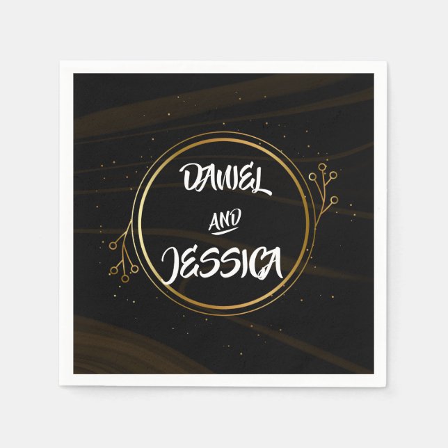 Servilleta De Papel Moderna Moda elegante luz de oro (Anverso)