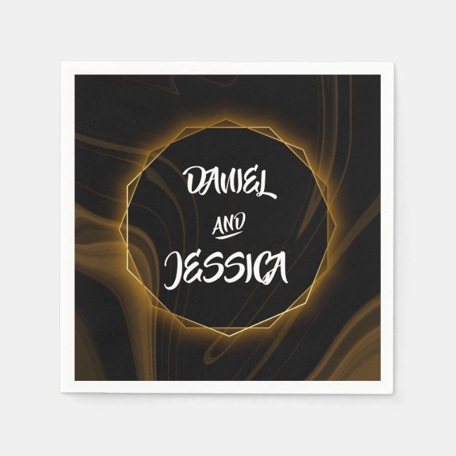 Servilleta De Papel Moderna Moda elegante luz de oro (Anverso)