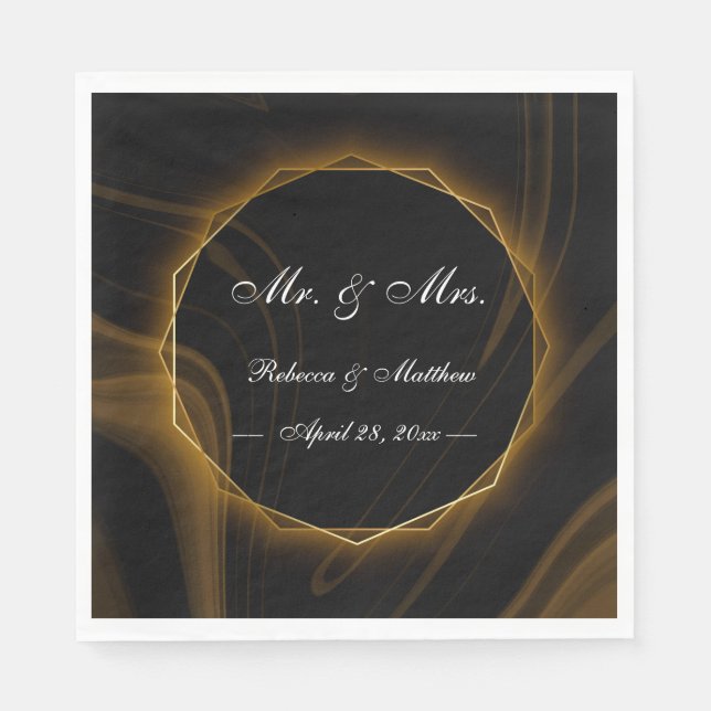 Servilleta De Papel Moderna Moda elegante luz de oro (Anverso)