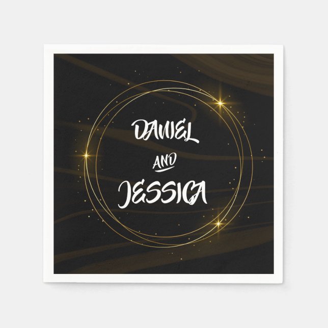 Servilleta De Papel Moderna Moda elegante luz de oro (Anverso)