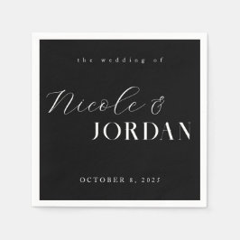 Servilleta De Papel Moderna Moda simple Boda blanco y negro