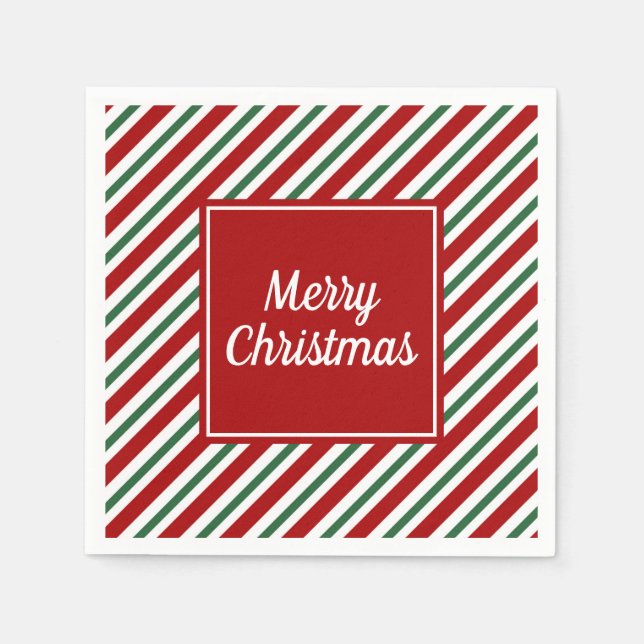 Servilleta De Papel Moderna Navidad Verde Verde Verde Verde Verde (Anverso)