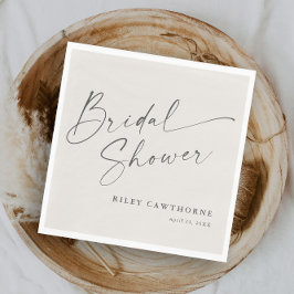 Servilleta De Papel Moderna secuencia de comandos Ivory Boho Bridal Sh