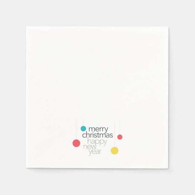 Servilleta De Papel Moderna, simple, vibrante, divertida "Feliz Navida (Anverso)