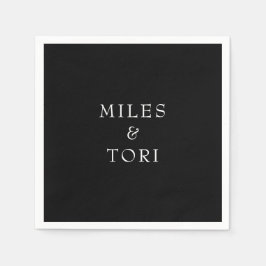 Servilleta De Papel Moderna simplicidad Boda negro