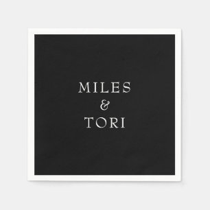 Servilleta De Papel Moderna simplicidad Boda negro