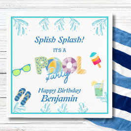 Servilleta De Papel Moderna Splish Splash Boys Piscina Fiestas Napkins