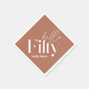 Servilleta De Papel Moderna terracota mínima simple 50 años