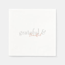 Servilleta De Papel Moderna Terracota y Verde Agradecimiento II