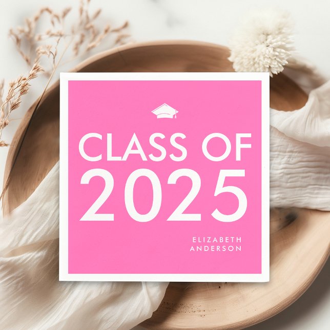 Servilleta De Papel Moderna y audaz fiesta de graduación personalizada (Subido por el creador)