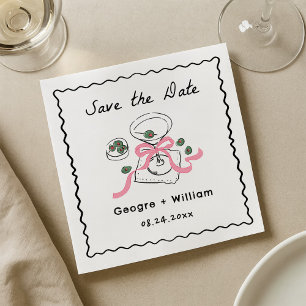 Servilleta De Papel Moderna y caprichosa Boda de la mano de Martini