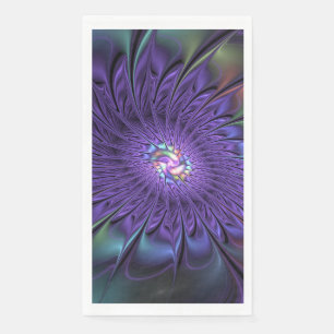 Servilleta De Papel Moderna y colorida moda Resumen Flor Fractal