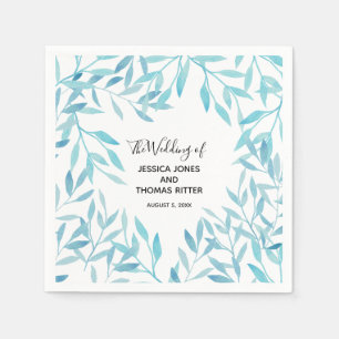 Servilleta De Papel Moderna y elegante acuarela Floral Azul