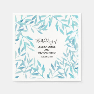 Servilleta De Papel Moderna y elegante acuarela Floral Azul
