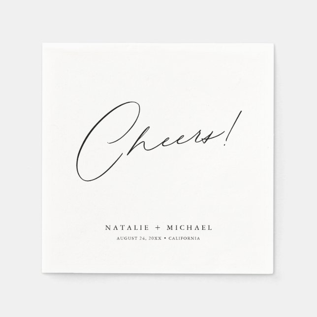 Servilleta De Papel Moderna y elegante Boda personalizada (Anverso)