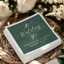 Servilleta De Papel Moderna y elegante caligrafía Boda verde