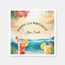 Servilleta De Papel Moderna y elegante diversión 21º cumpleaños