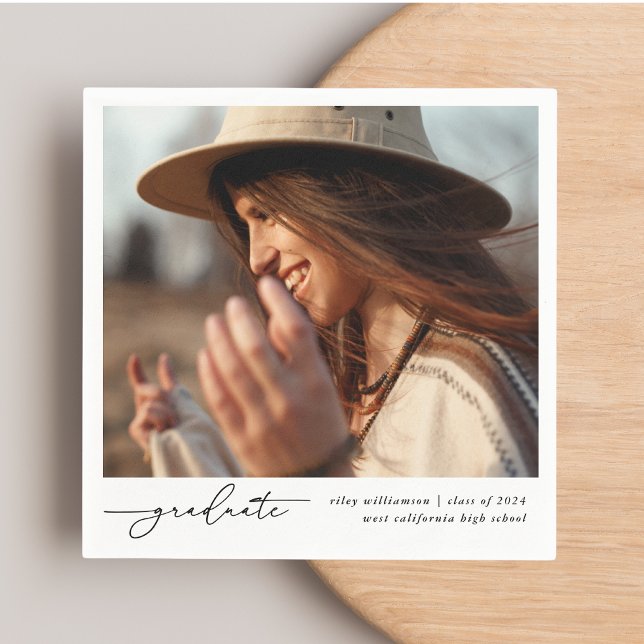 Servilleta De Papel Moderna y elegante Graduada Foto manuscrita de esc (Subido por el creador)