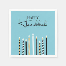 Servilleta De Papel Moderna y feliz Hanukkah Candles Holiday Napkins