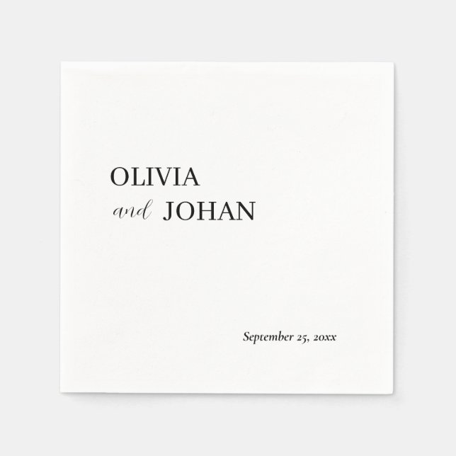 Servilleta De Papel Moderna y Minimalista | BODA (Anverso)