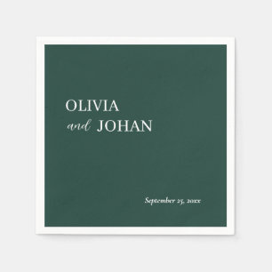 Servilleta De Papel Moderna y Minimalista   Boda Emerald Green