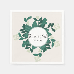 Servilleta De Papel Moderna y sofisticada vegetación Rosa Bush