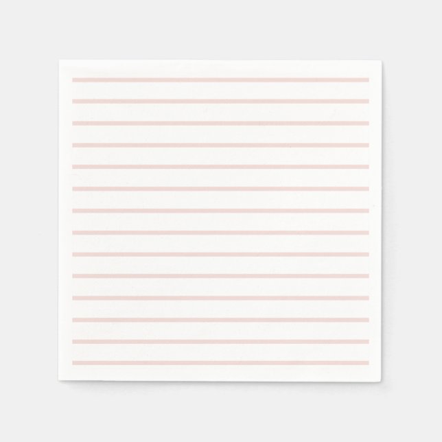 Servilleta De Papel Modernas rayas rosas y blancas elegantes (Anverso)