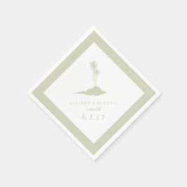 Servilleta De Papel Modernas toallas de Boda de Beach Island - Verde