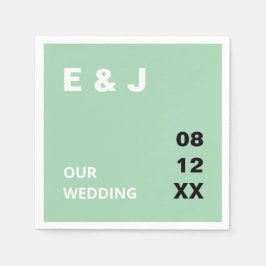 Servilleta De Papel Modernas toallas de Boda verde de menta