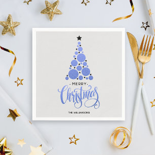 Servilleta De Papel Modernas toallas de Navidad en árbol azul
