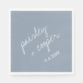 Servilleta De Papel Modernas toallas Minimalistas de Boda azul turbio