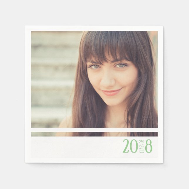 Servilleta De Papel Modernas toallas para Fiestas de graduados verdes  (Anverso)