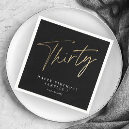 Servilleta De Papel Moderno 30 cumpleaños simple elegante