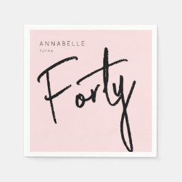 Servilleta De Papel Moderno 40° 40° cumpleaños