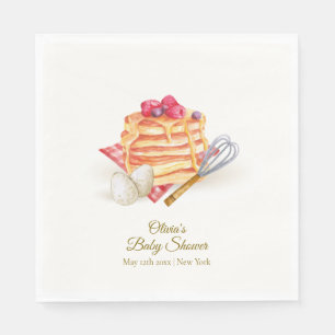 Servilleta De Papel Moderno Baby Shower de brunch con huevo de panqueq