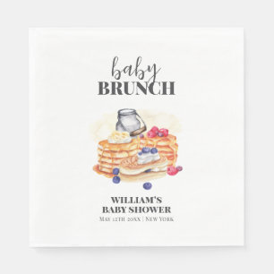 Servilleta De Papel Moderno Baby Shower de brunch de pancake de mora d