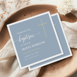 Servilleta De Papel Moderno Baptismo Mínimo de Oro