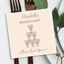 Moderno beige vitorea a servilletas de cumpleaños